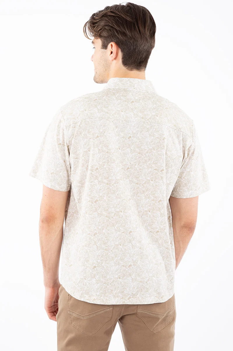 Chemise manches courtes motif feuillage | 2 couleurs
