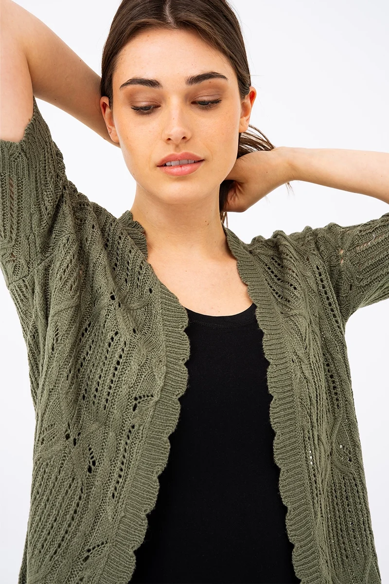 Le cardigan ouvert en tricot