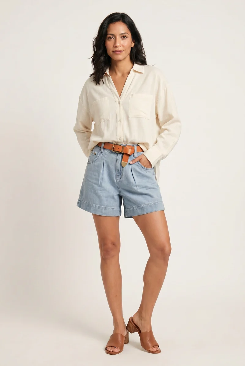 La chemise ivoire ample en lin