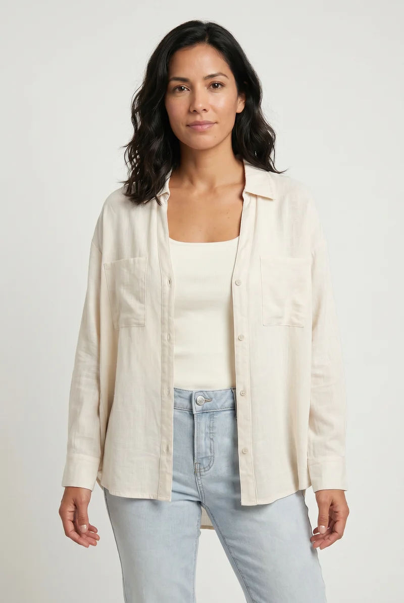 La chemise ivoire ample en lin