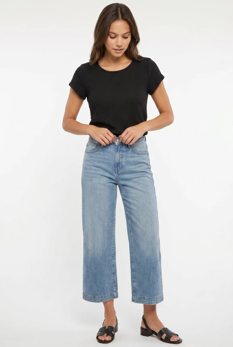 Le jeans droit longueur cheville