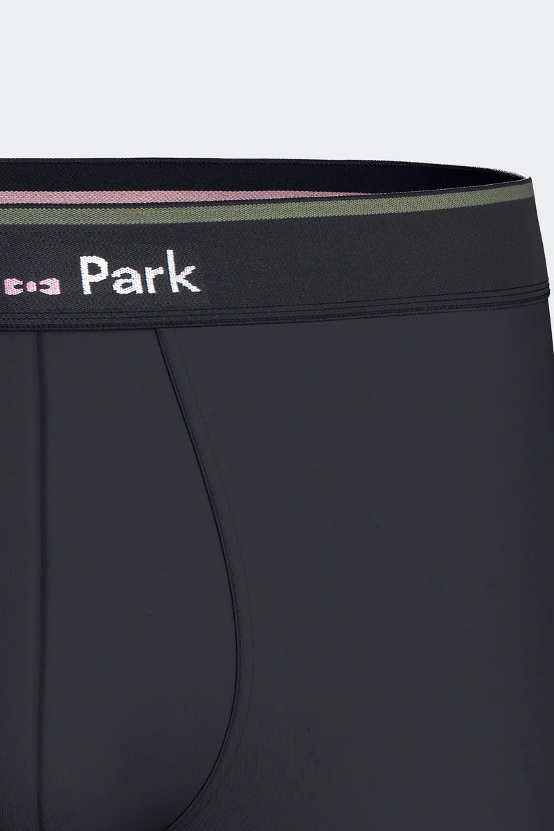 Lot de 2 boxers en jersey de coton stretch unis et rayés marine et kaki