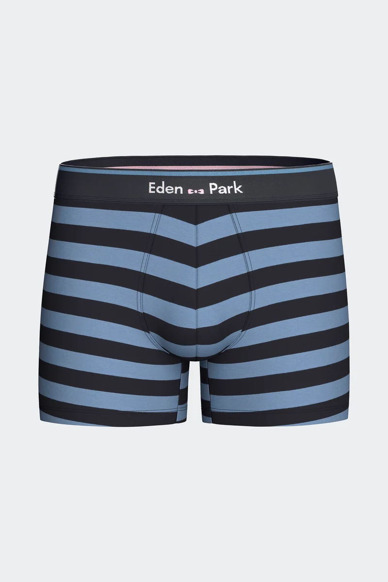 Lot de 2 boxers en jersey de coton stretch unis et rayés marine