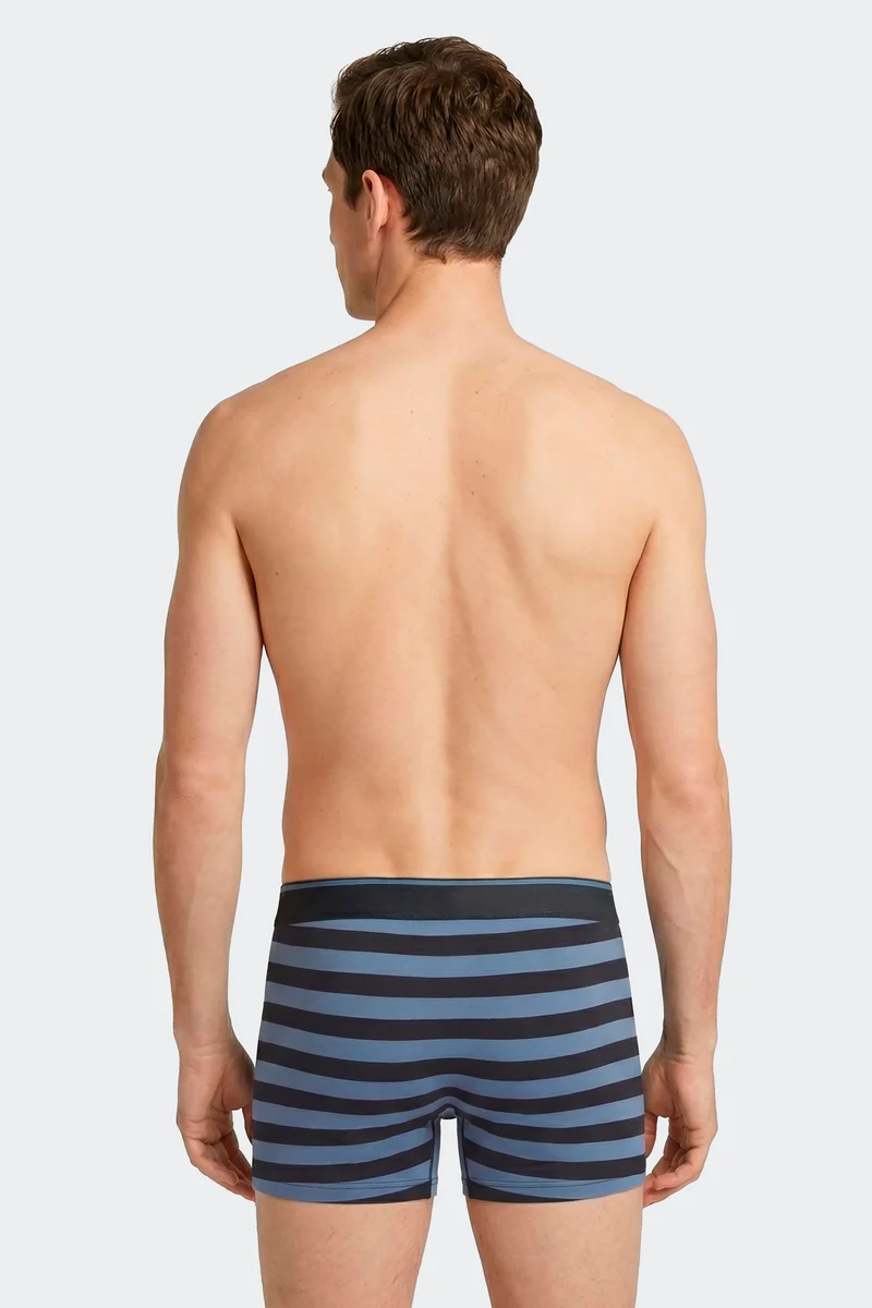 Lot de 2 boxers en jersey de coton stretch unis et rayés marine