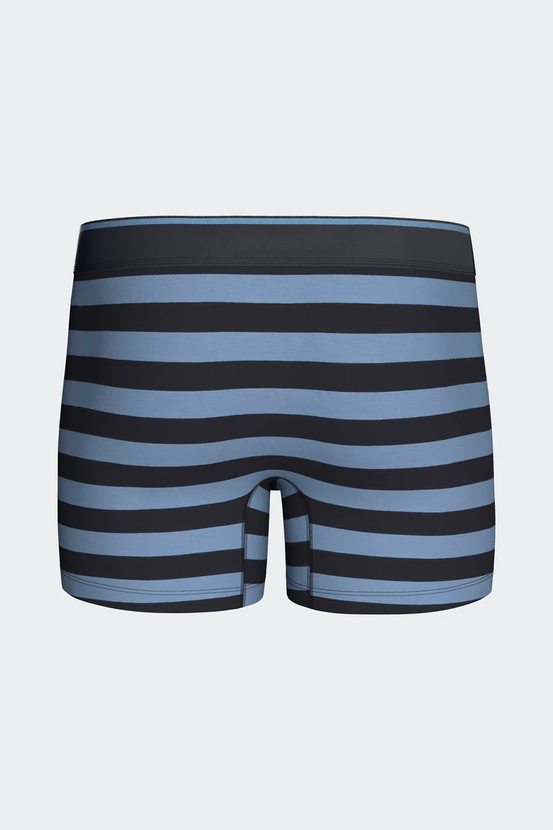Lot de 2 boxers en jersey de coton stretch unis et rayés marine