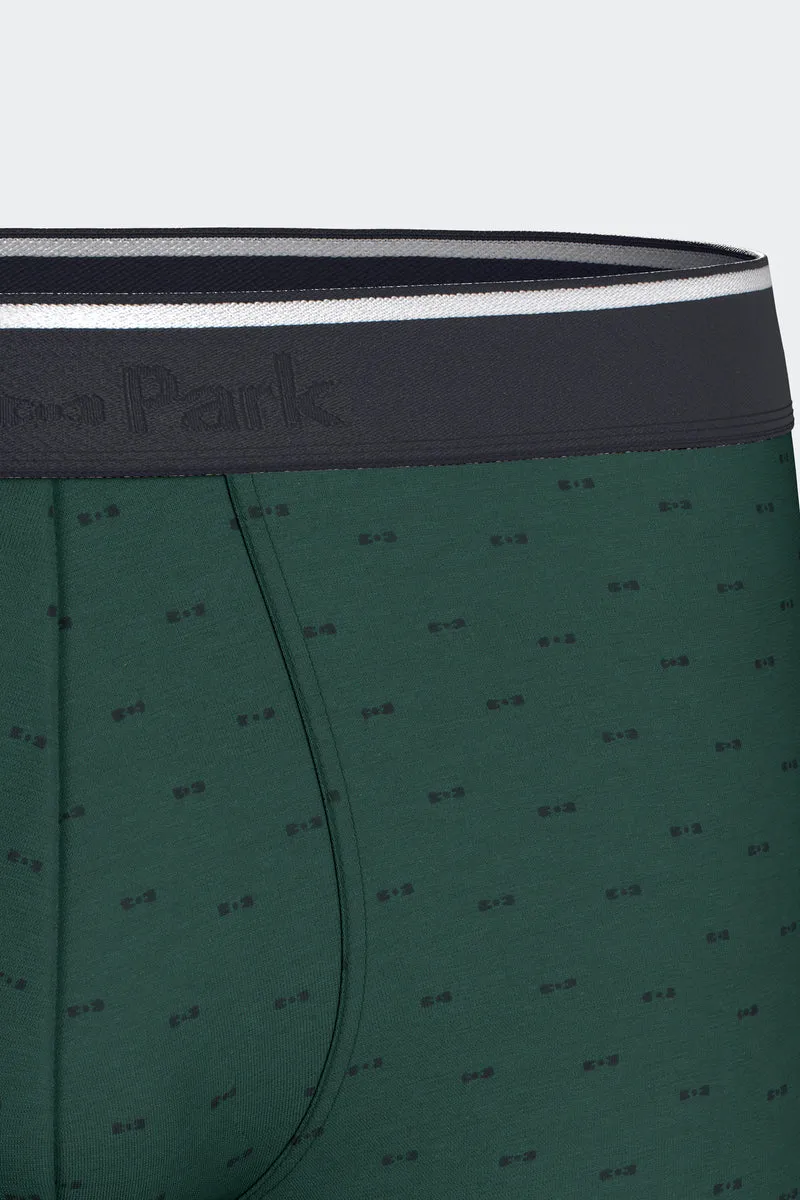 Boxer en coton stretch kaki à micromotifs nœud papillon