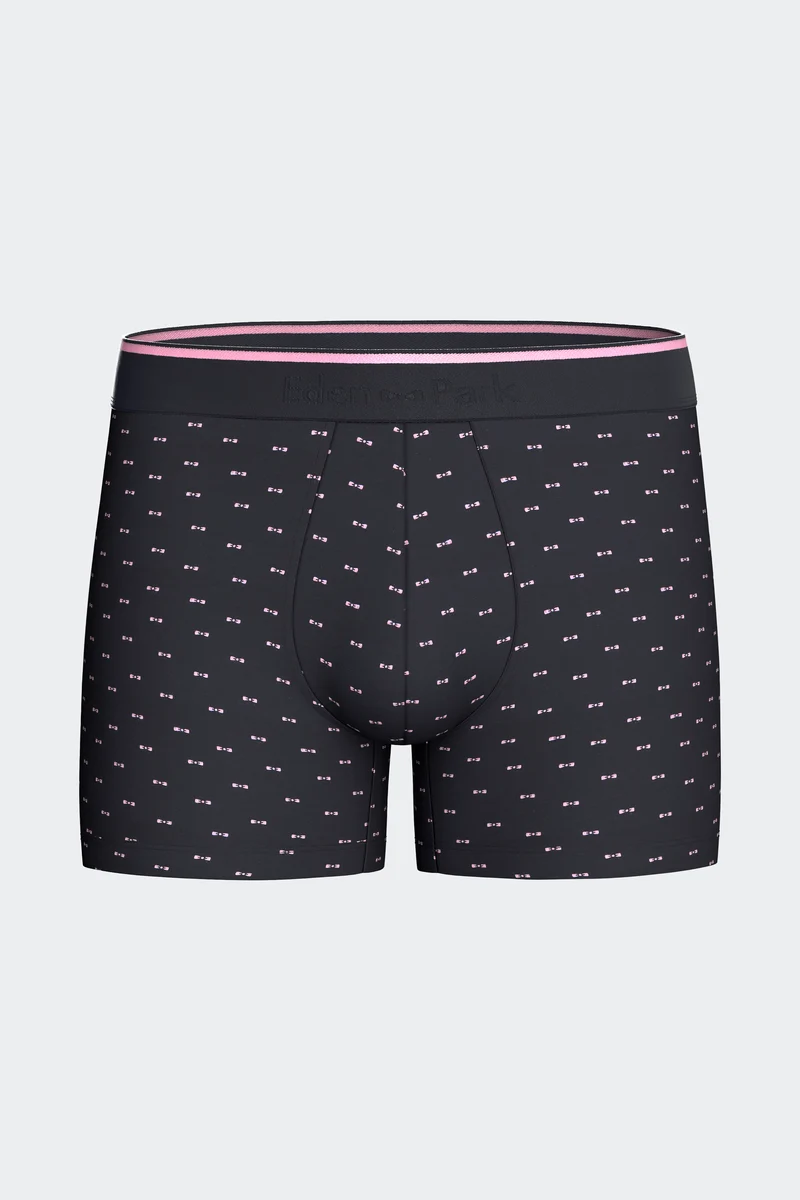 Boxer en coton stretch marine à micromotifs nœud papillon