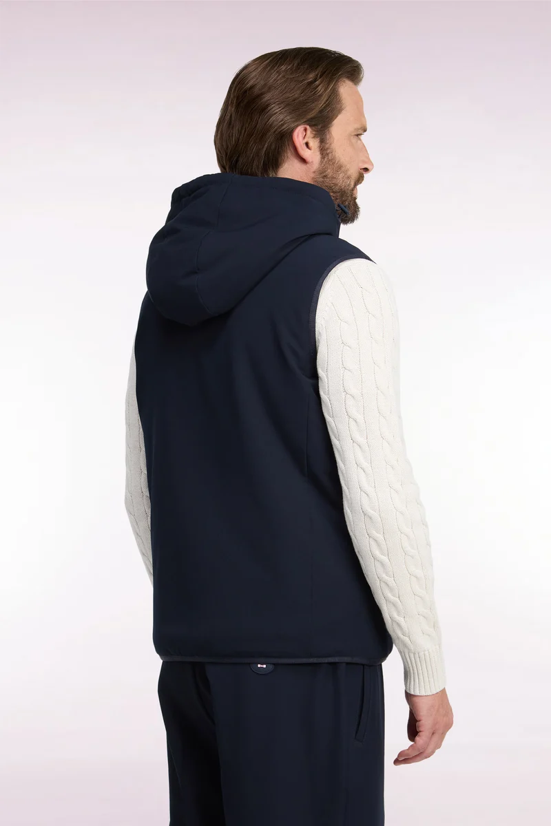 Doudoune sans manches en nylon technique marine