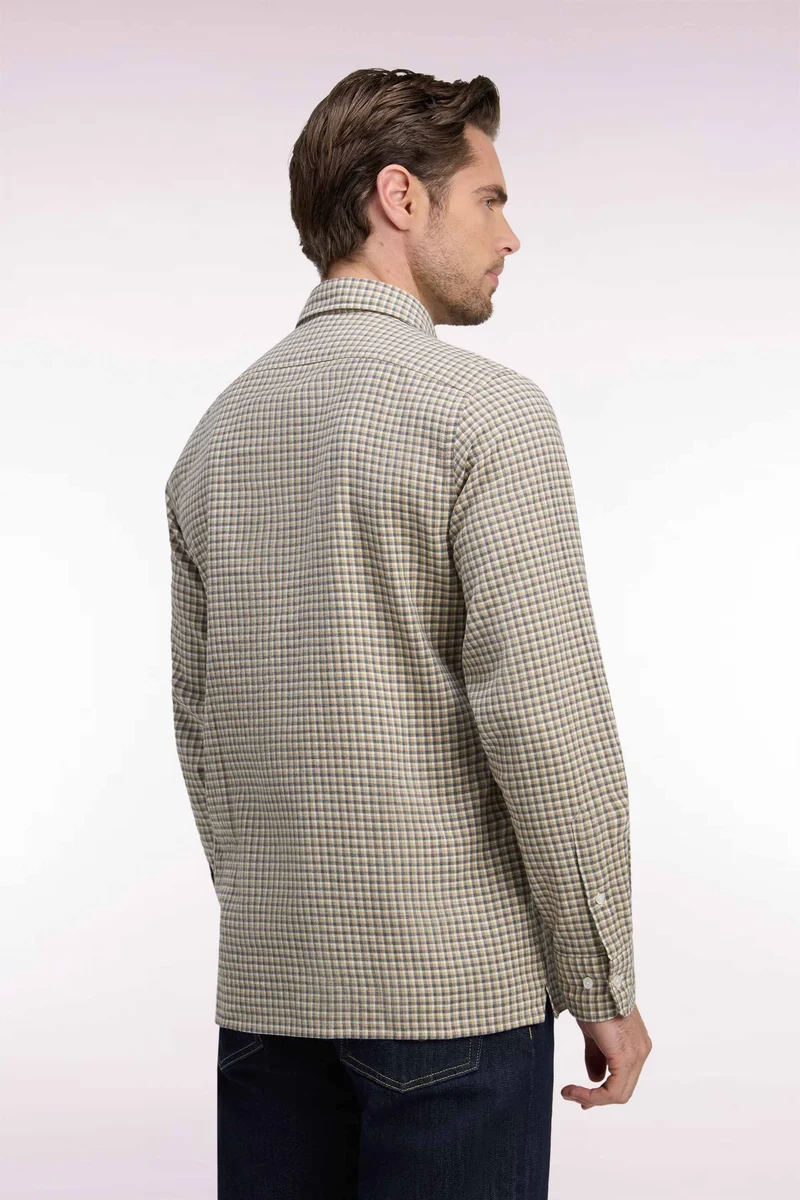 Chemise à carreaux beige