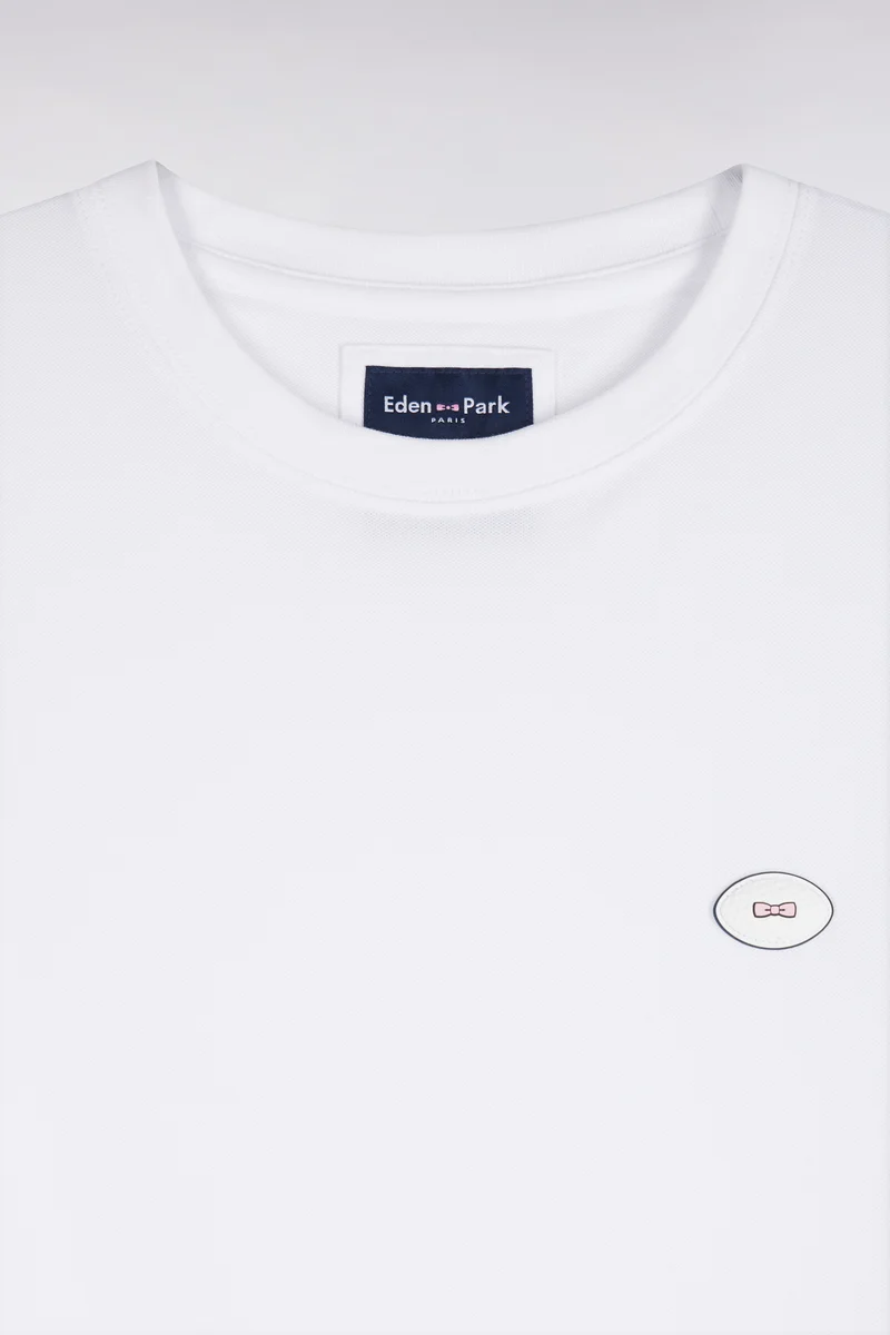 T-shirt manches courtes blanc coupe droite