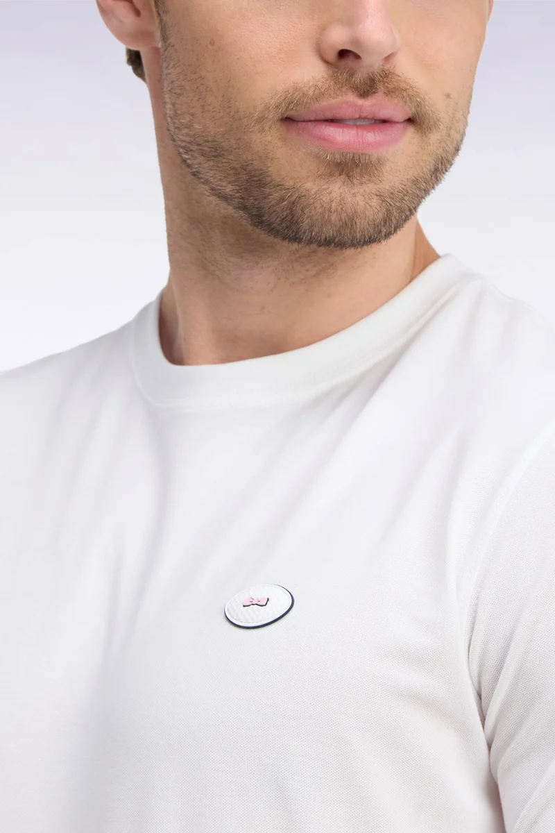 T-shirt manches courtes blanc coupe droite