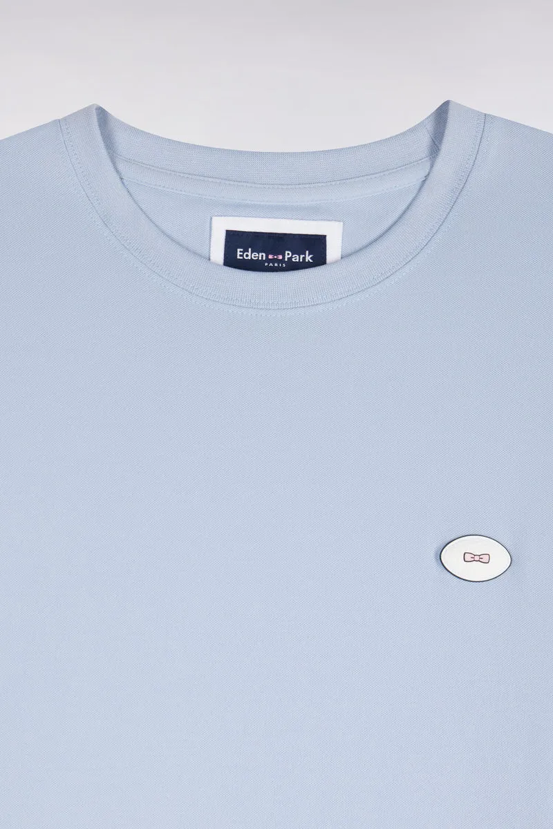 T-shirt manches courtes bleu ciel coupe droite
