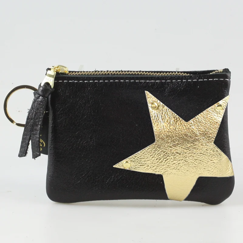 The NEW SIDE STAR Applique Kara: Metallics: Gunmetal w/Gold Star / Ring