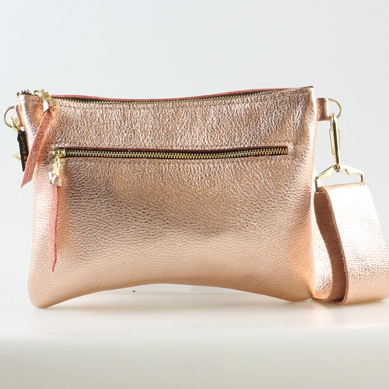 The Metallic Rita Crossbody and Hipbag: Cocoa
