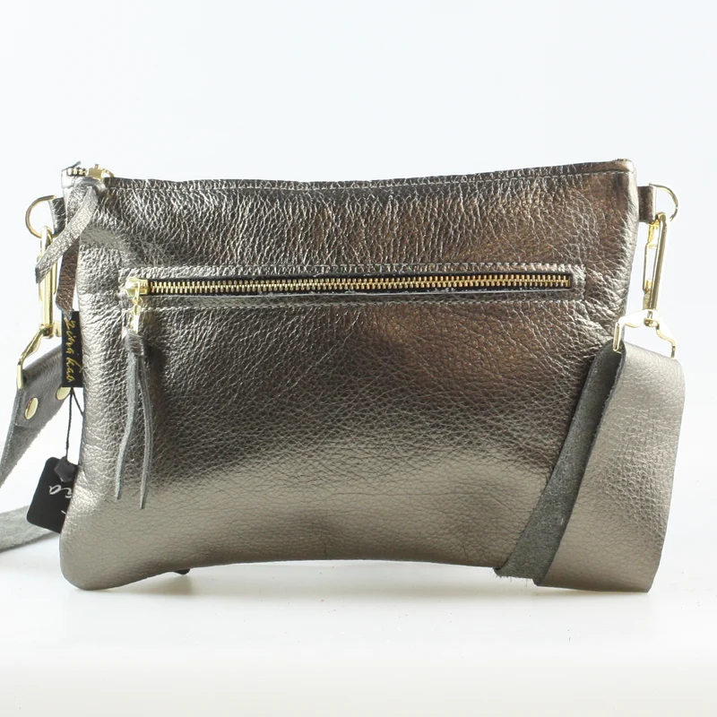 The Metallic Rita Crossbody and Hipbag: Cocoa
