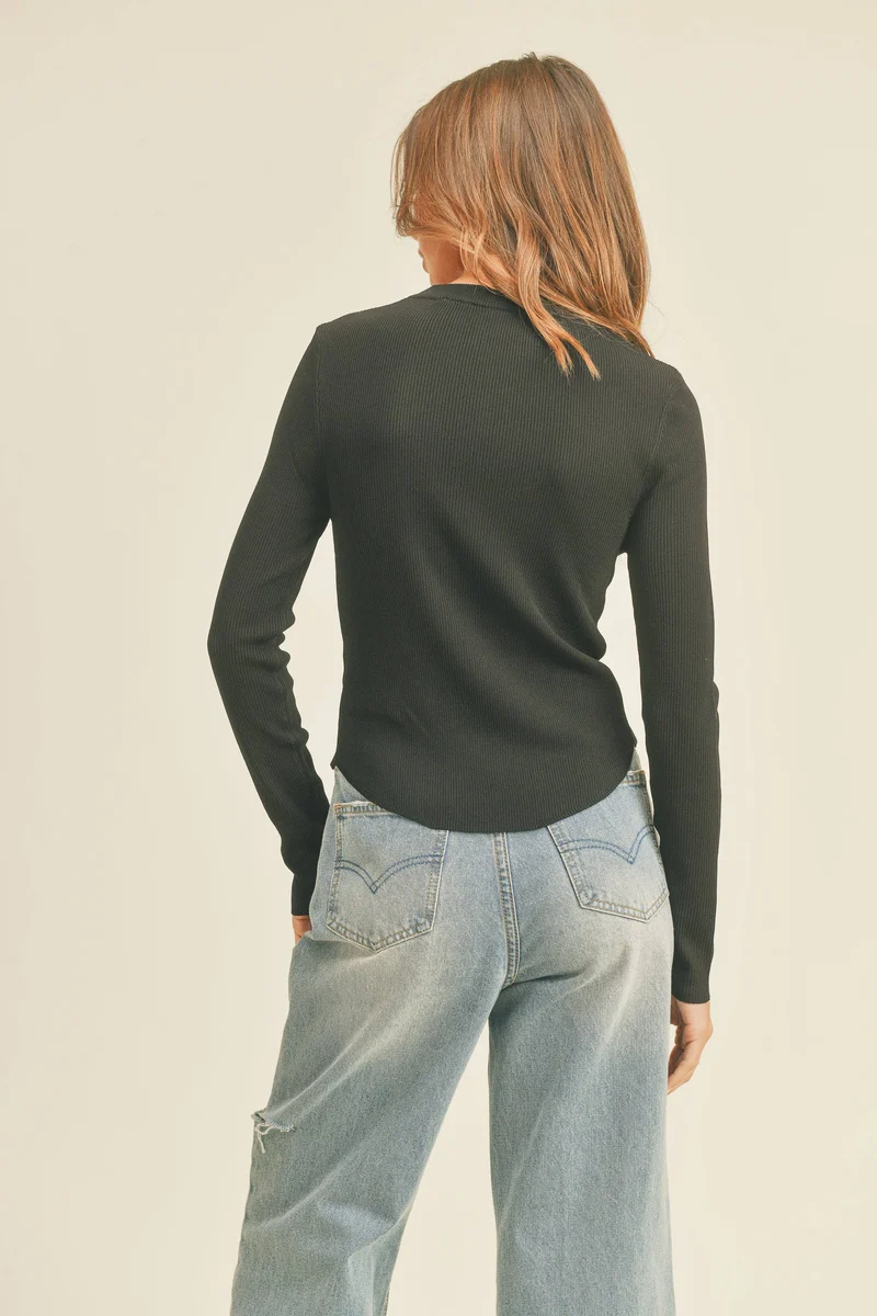 Long Sleeve ribbed coffee top