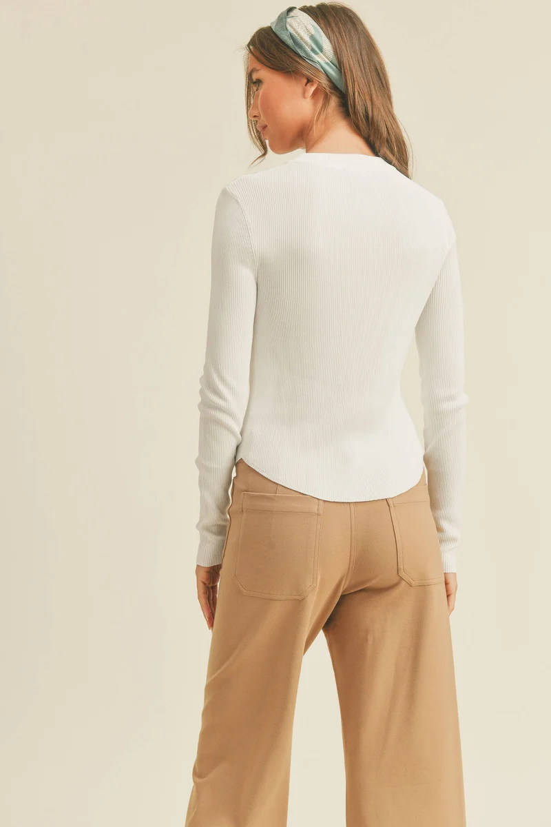 Long Sleeve ribbed coffee top
