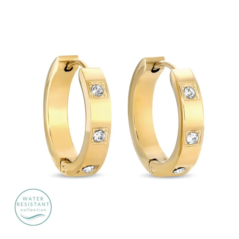 Contemporary Cz Huggies: Gold
