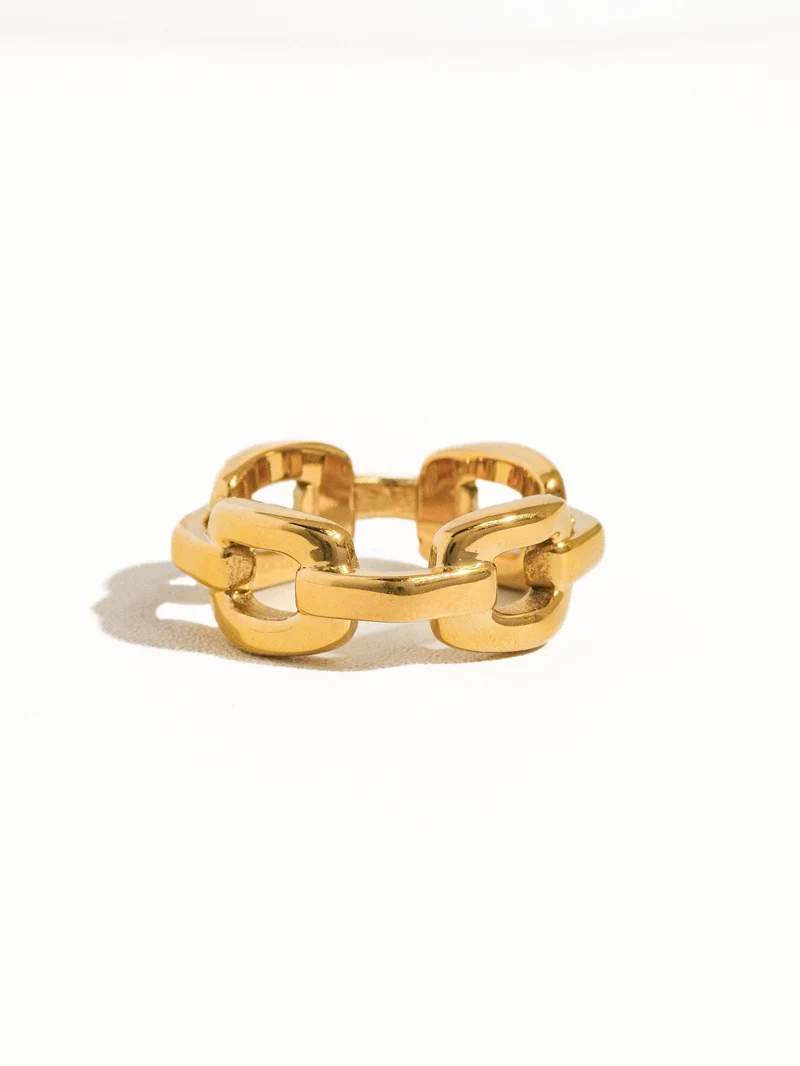 Brooklyn 18K Gold Stack Braided Non-Tarnish Ring: Yellow Gold / 8