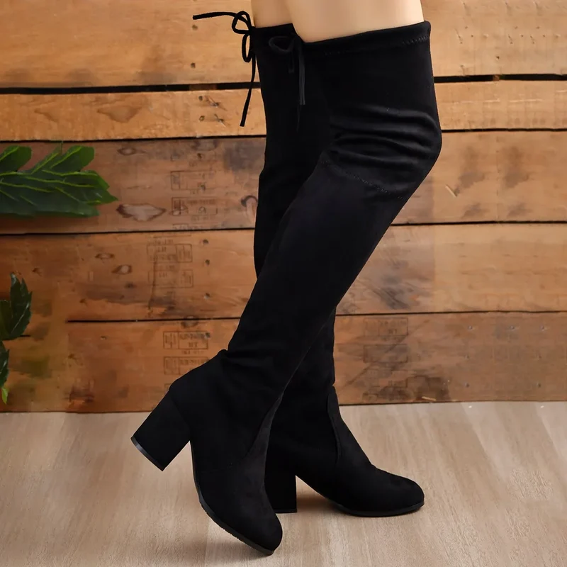 Fiora | Bottes noires à talons hauts pour femme