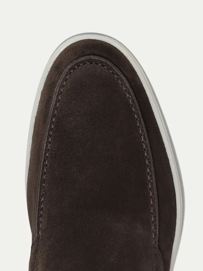 Mocassins de Yacht en Daim Gris Chaleureux pour Homme