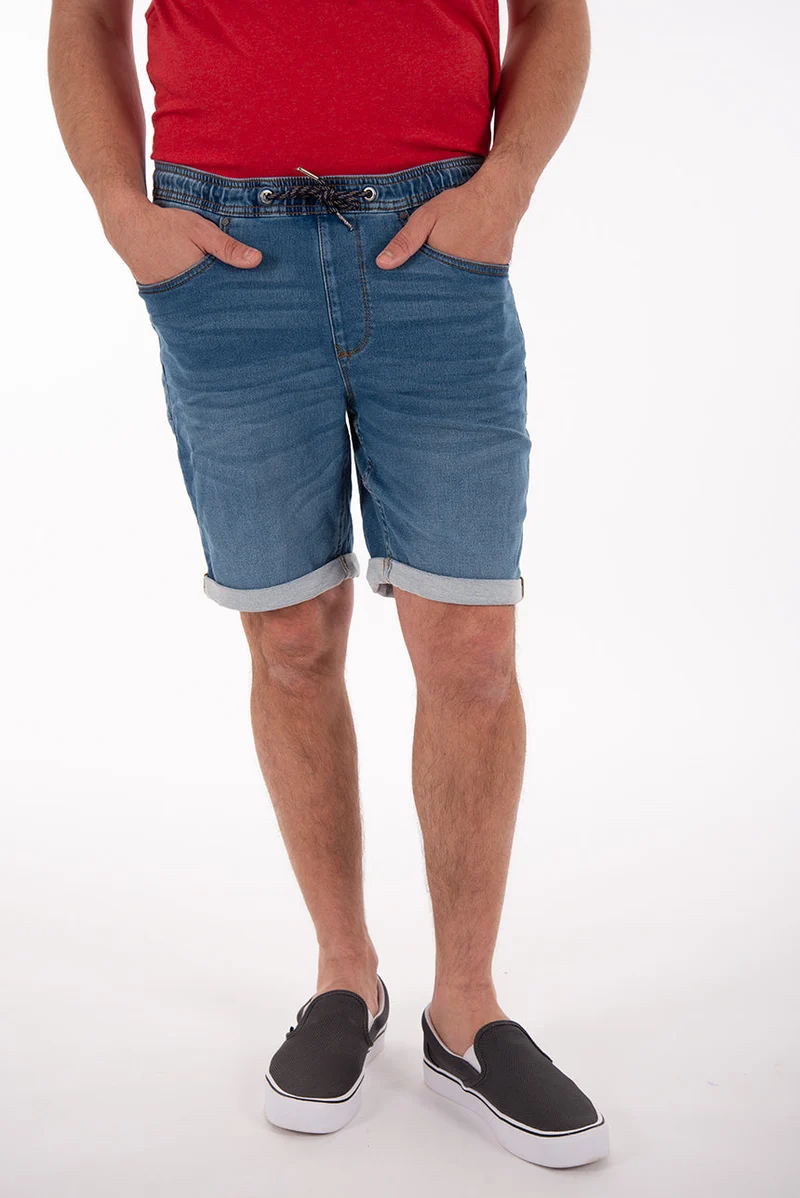 Short en jean délavé