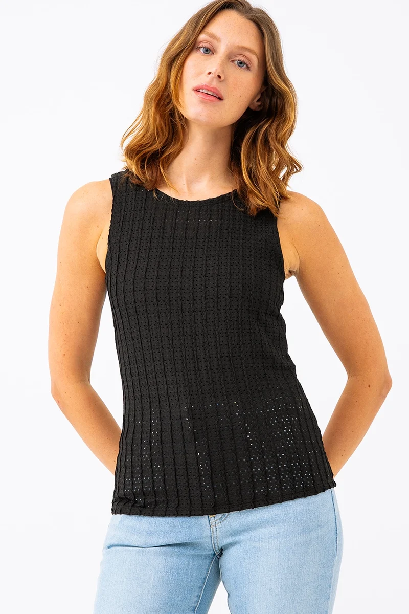 La camisole unie ajourée