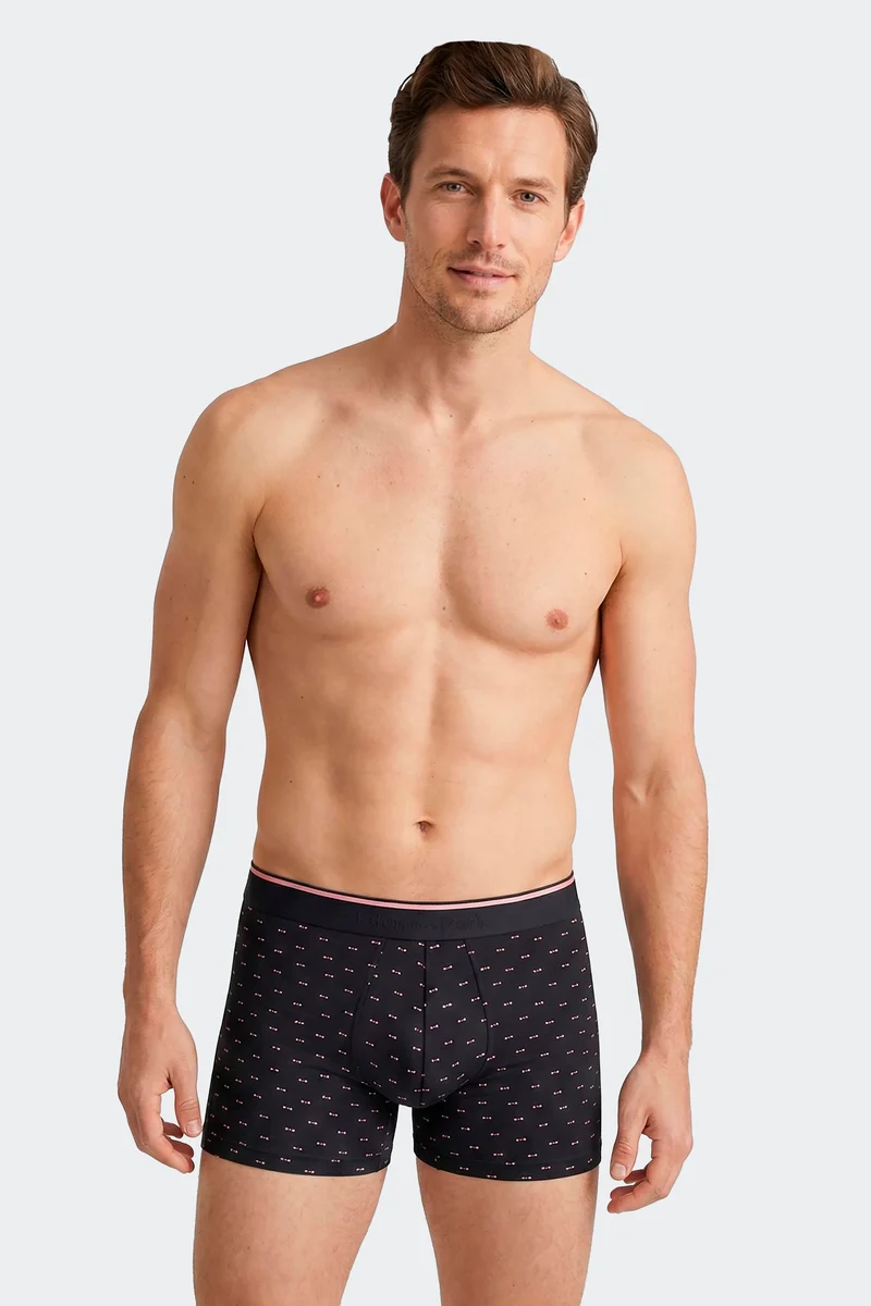 Lot de 2 boxers en jersey de coton stretch unis et imprimés marine