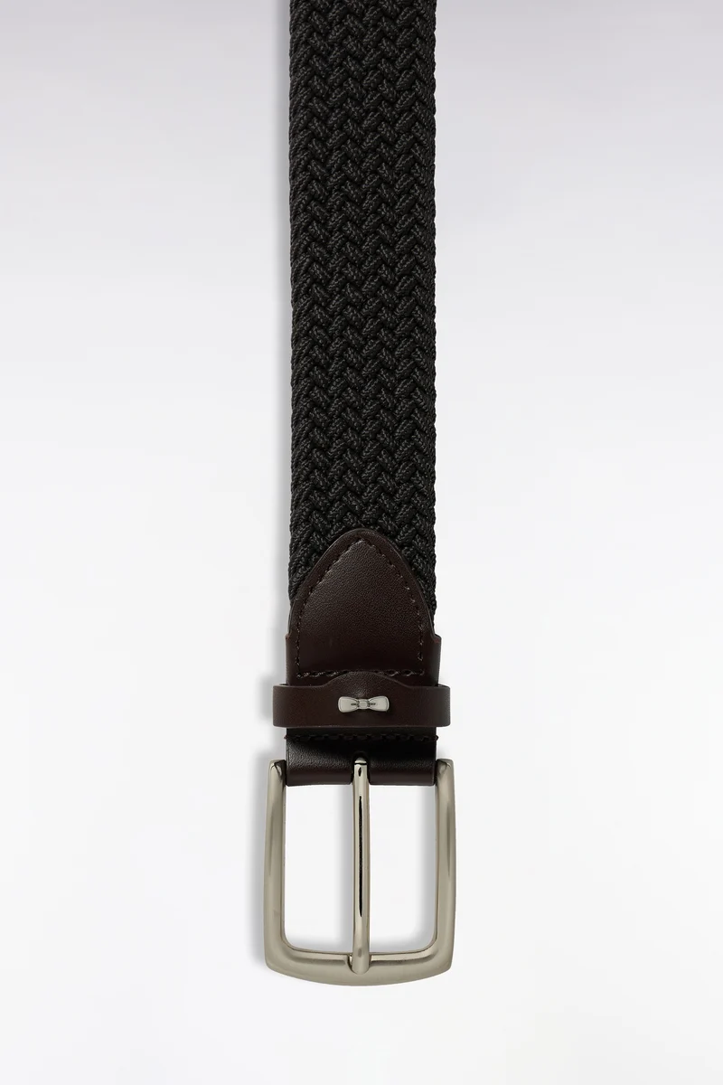 Ceinture tressée élastique marron