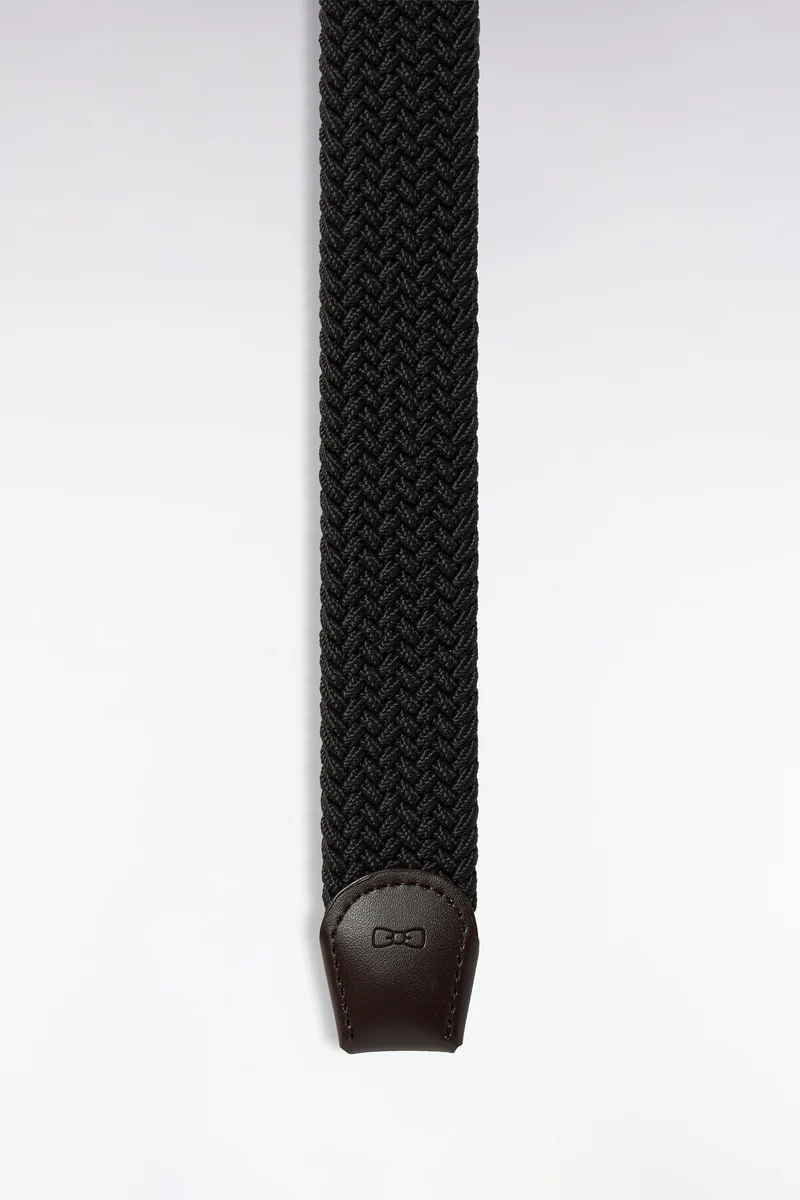 Ceinture tressée élastique marron