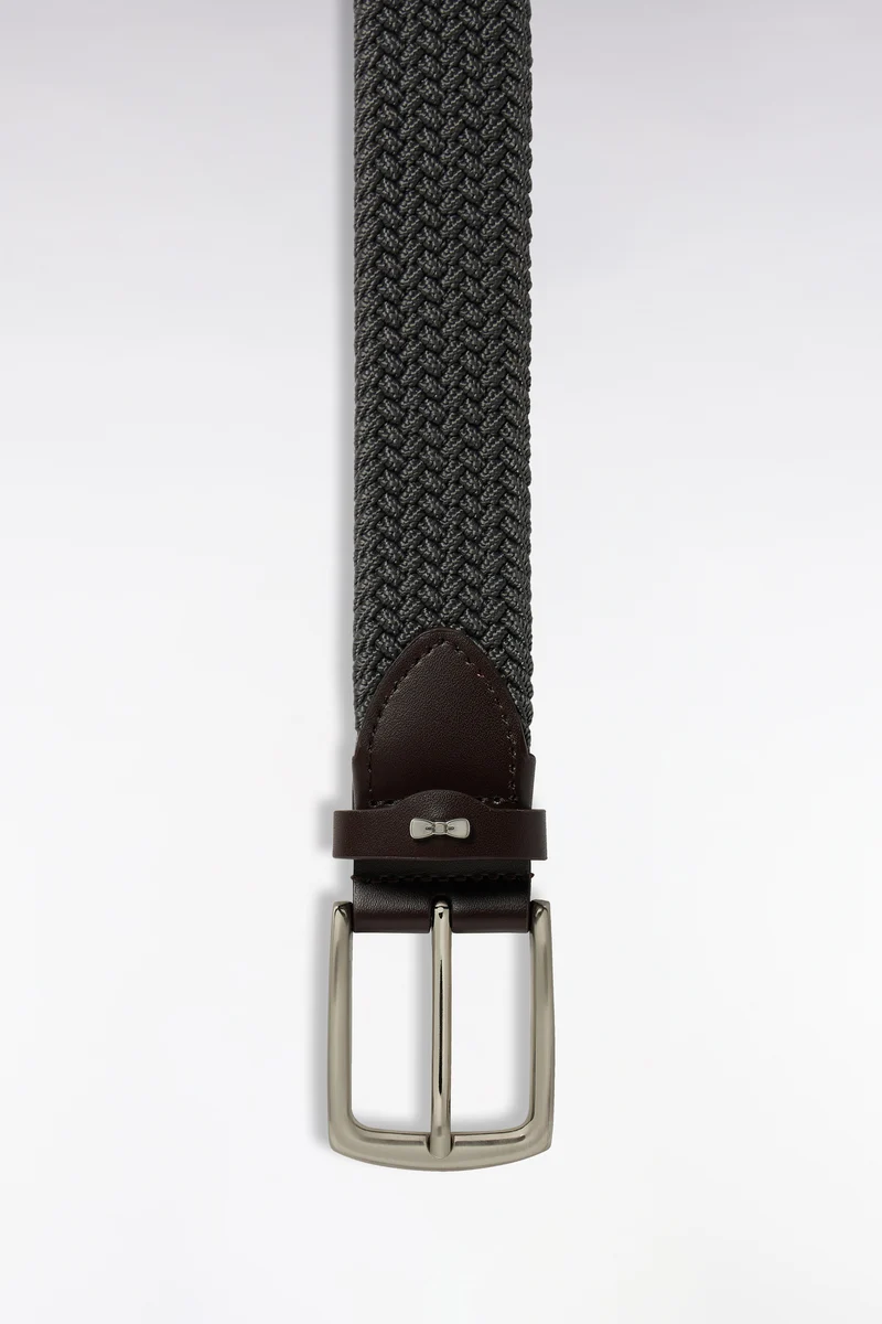 Ceinture tressée élastique grise