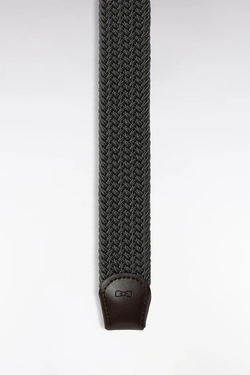 Ceinture tressée élastique grise