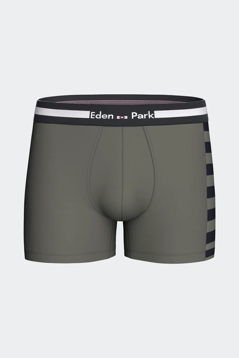 Lot de 2 boxers en jersey de coton stretch marine et kaki
