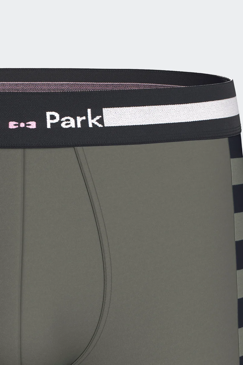 Lot de 2 boxers en jersey de coton stretch marine et kaki