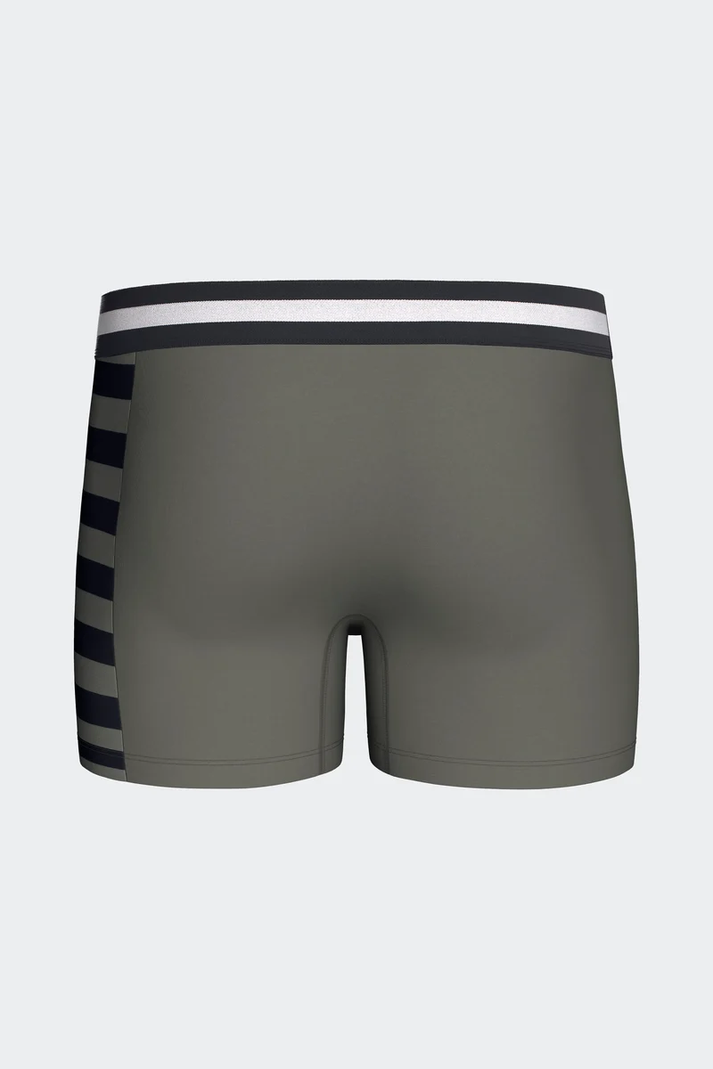 Lot de 2 boxers en jersey de coton stretch marine et kaki