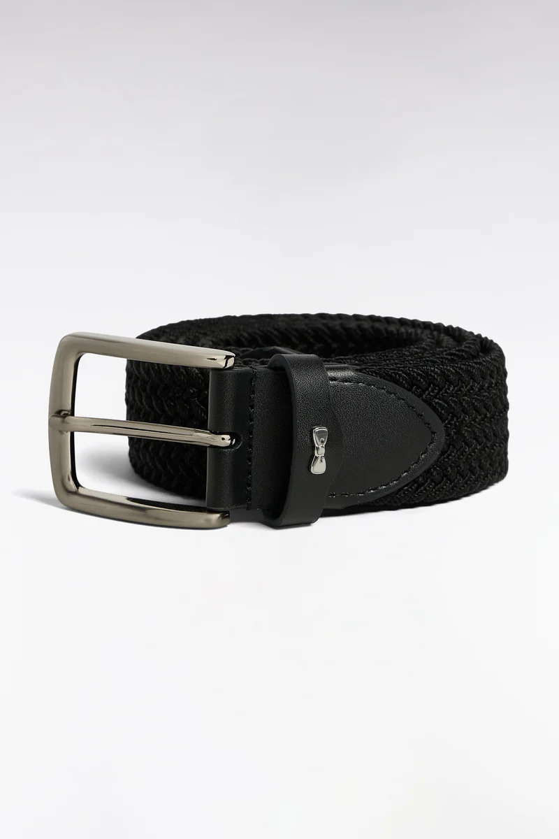 Ceinture tressée élastique noire