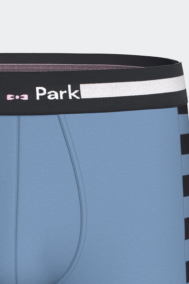Lot de 2 boxers en jersey de coton stretch marine et ciel