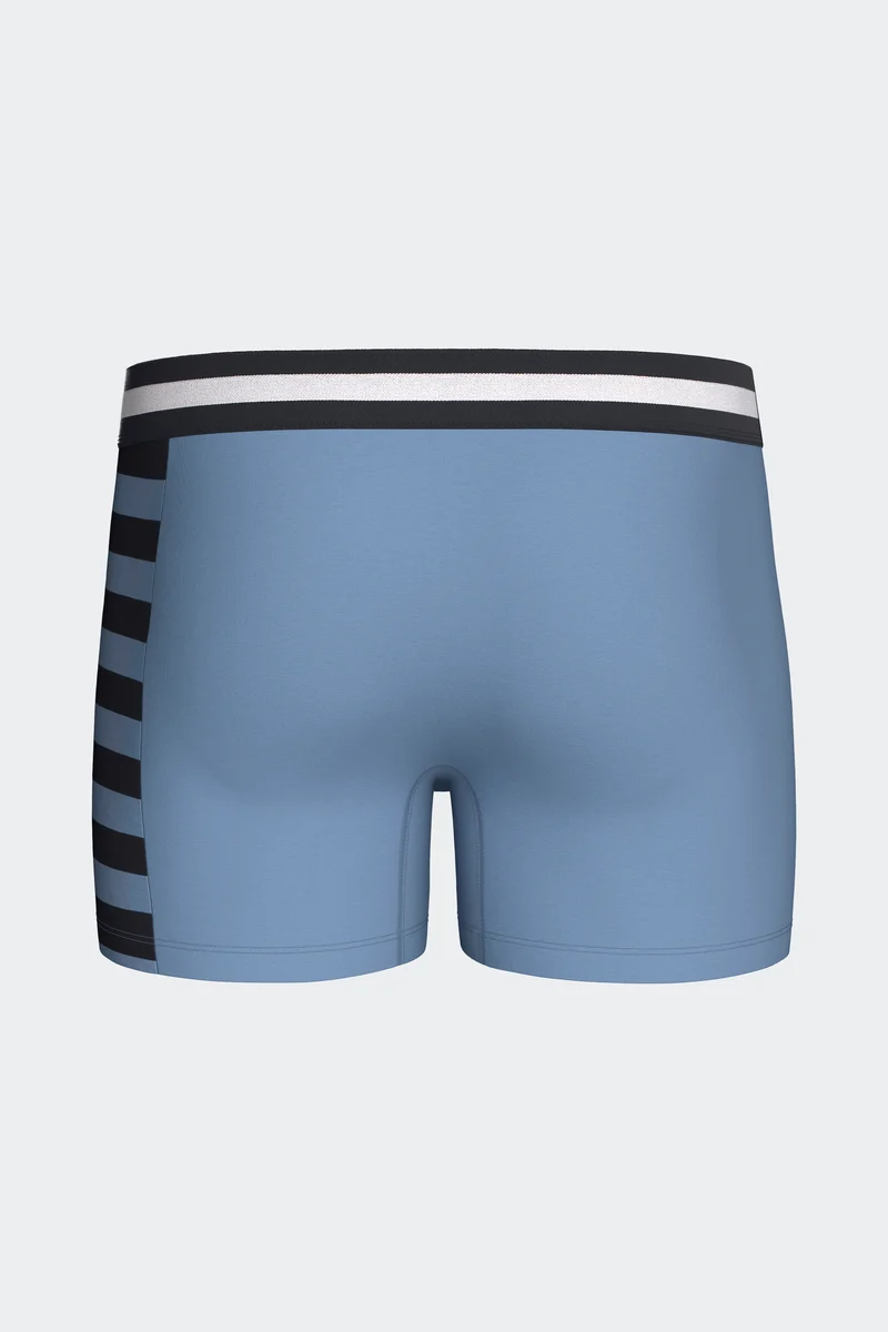 Lot de 2 boxers en jersey de coton stretch marine et ciel