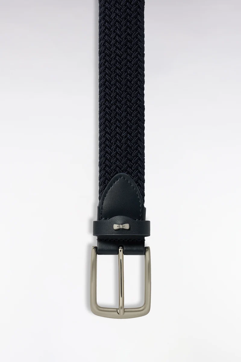 Ceinture tressée élastique marine