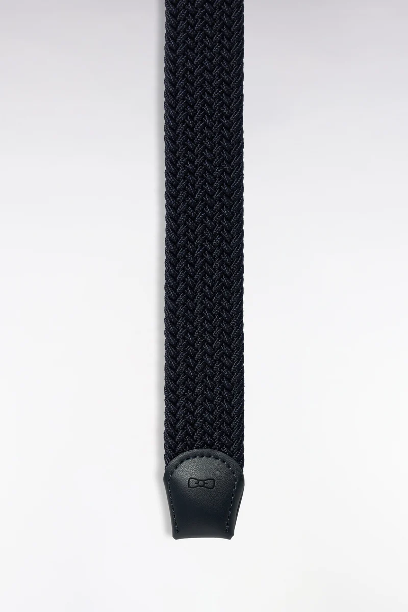 Ceinture tressée élastique marine