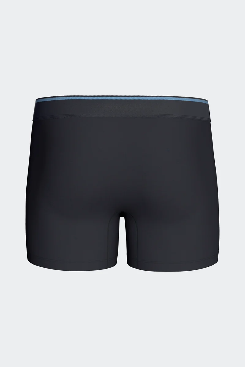 Lot de 2 boxers en jersey de coton stretch unis et imprimés marine et ciel