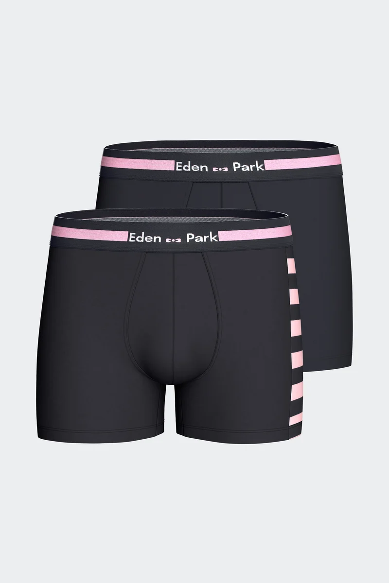 Lot de 2 boxers en jersey de coton stretch marine et rose