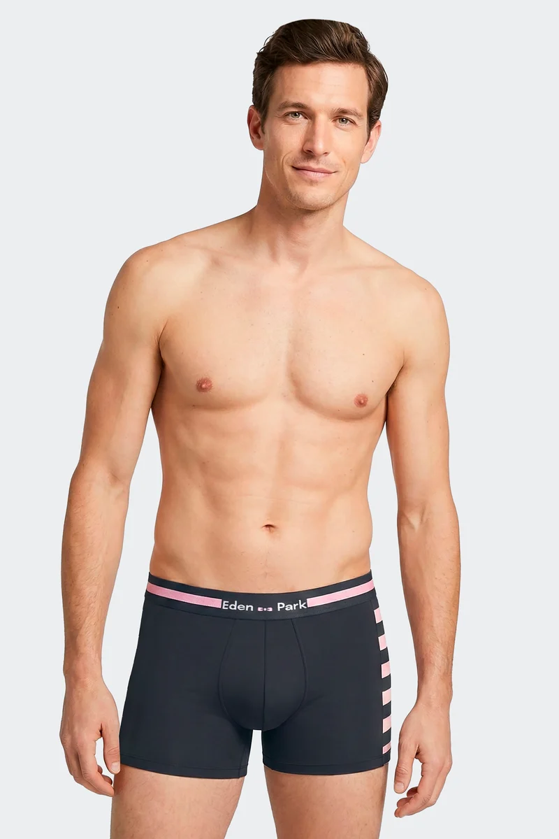 Lot de 2 boxers en jersey de coton stretch marine et rose