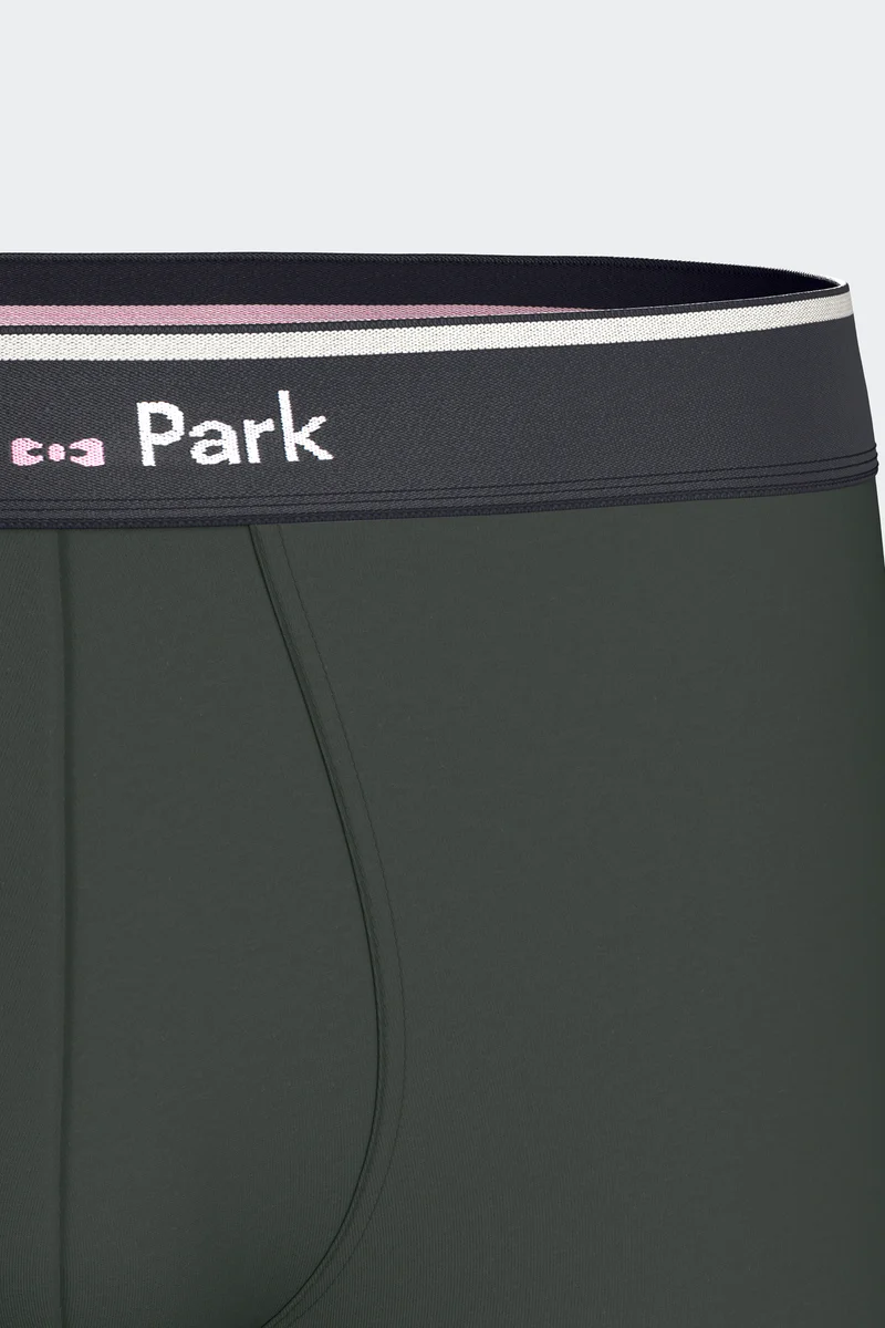 Lot de 2 boxers en jersey de coton stretch unis et imprimés kaki et gris