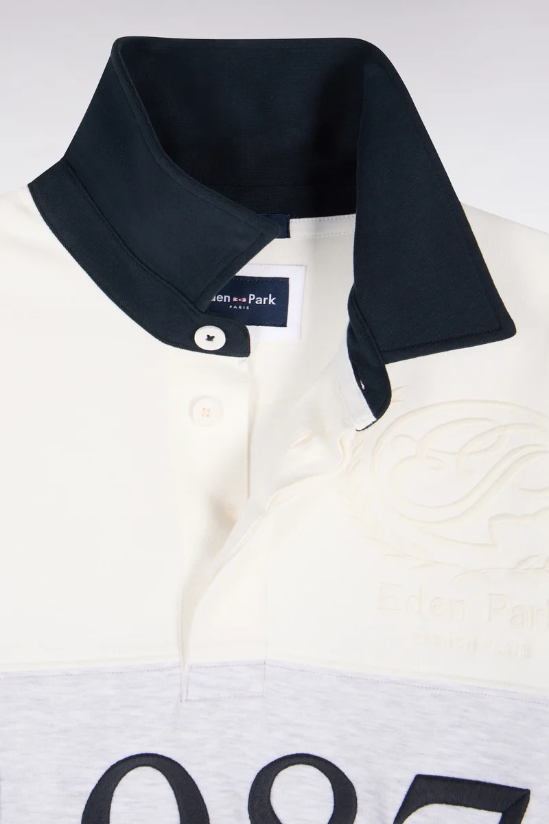 Sweatshirt unisexe en interlock écru chiné coupe loose