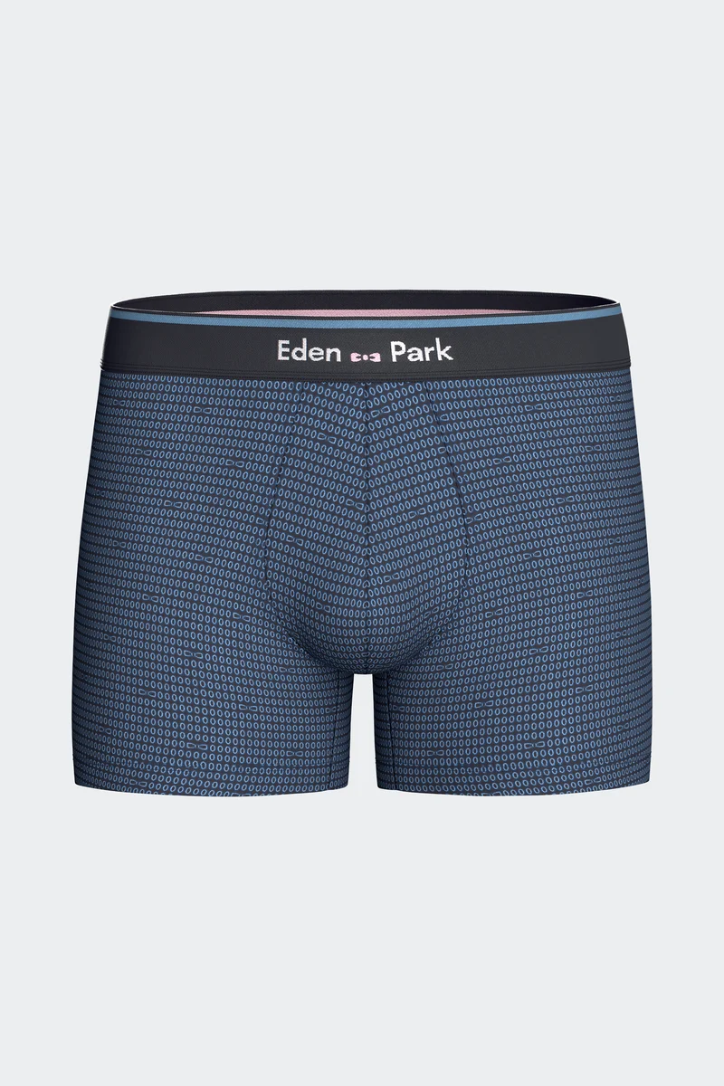 Lot de 2 boxers en jersey de coton stretch unis et imprimés marine