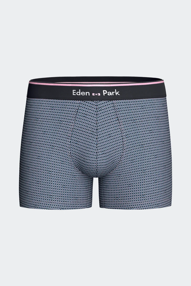Lot de 2 boxers en jersey de coton stretch unis et imprimés bleu