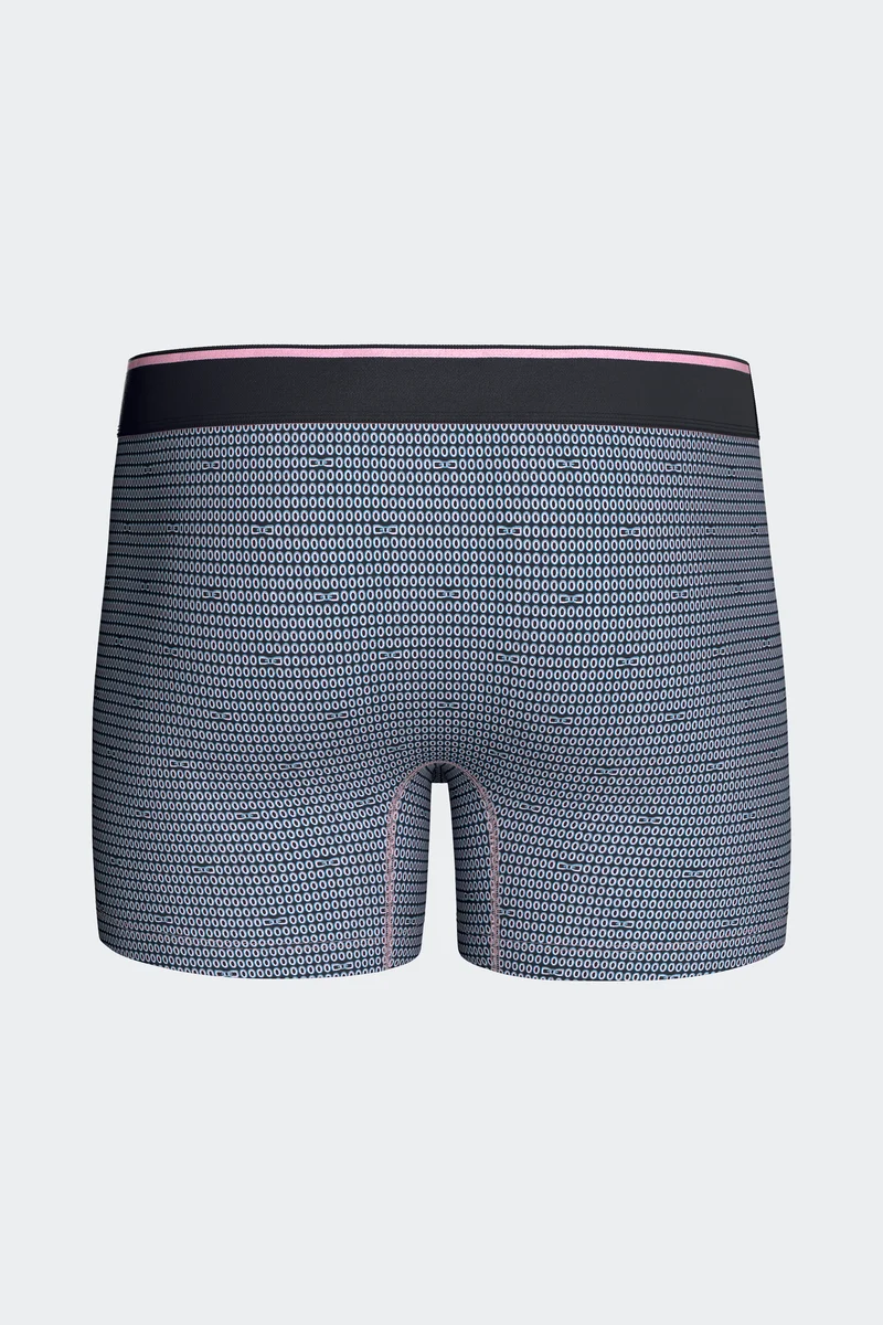 Lot de 2 boxers en jersey de coton stretch unis et imprimés bleu