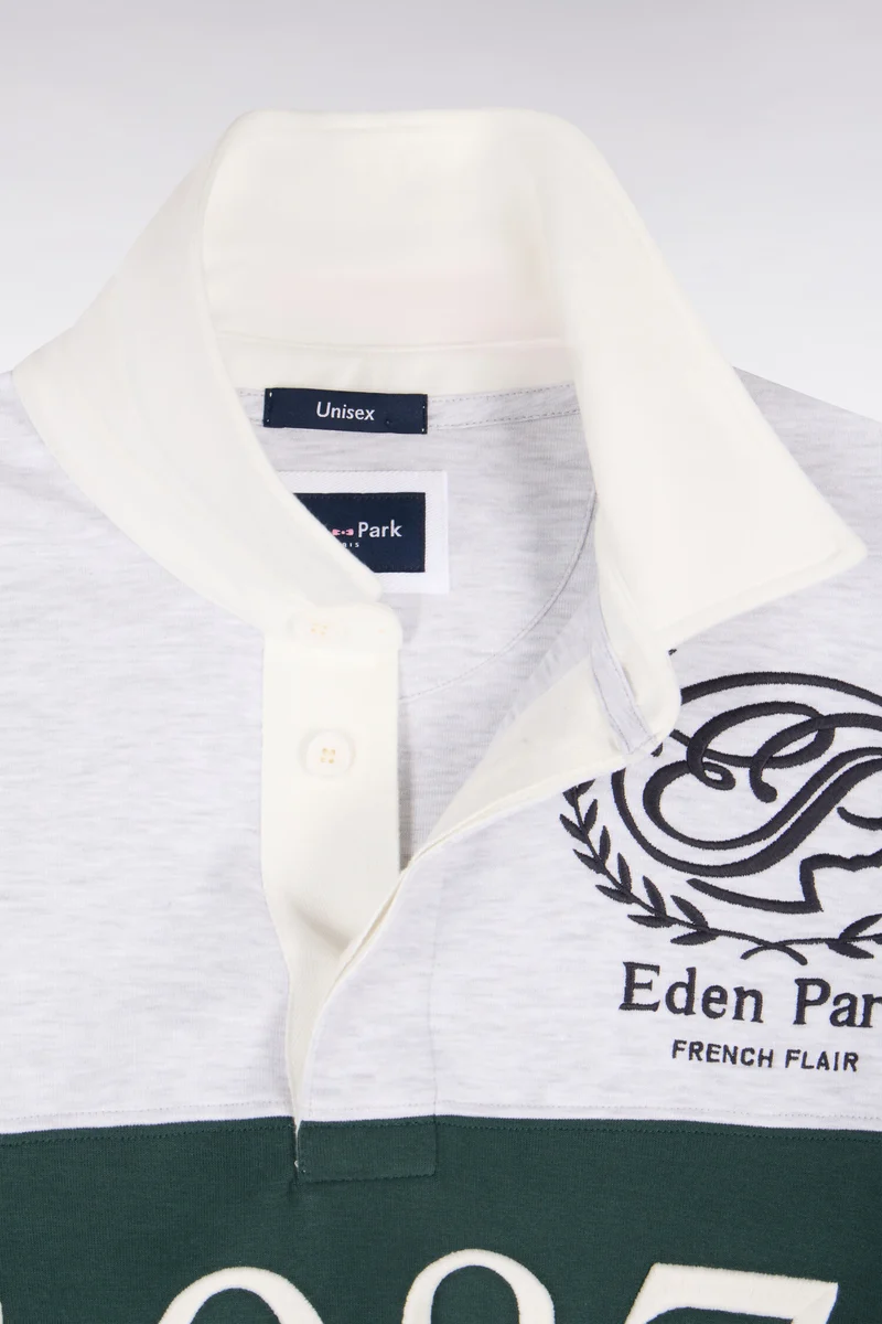 Sweatshirt unisexe en interlock gris chiné coupe loose