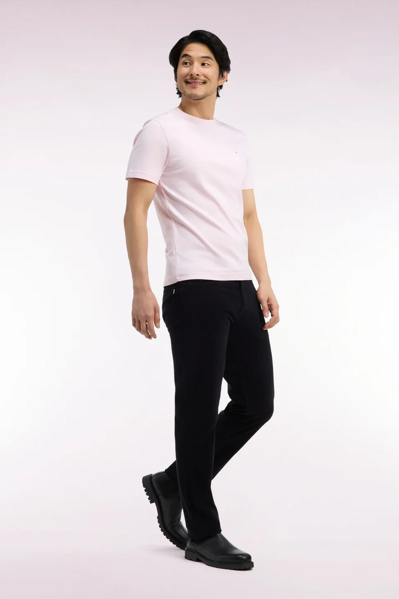 Pantalon 5 poches en velours côtelé noir coupe regular